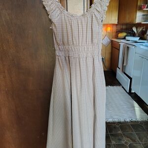 Elegant Checkered Ruffle Dress